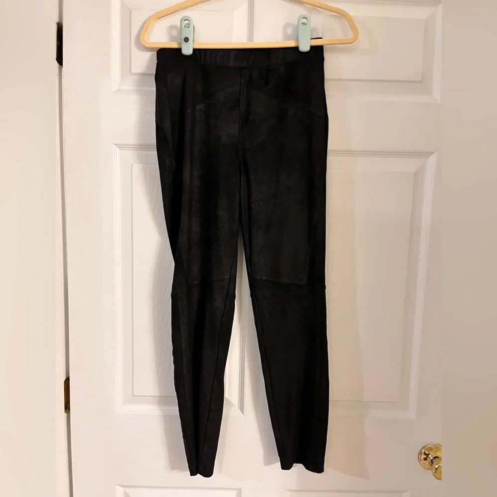 Free People Black Midnight Vegan Suede Trouser‎ Pants Size Small Leggings